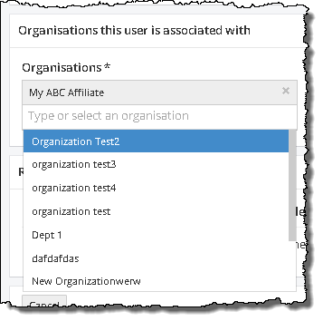 Associate user with multiple organizations.